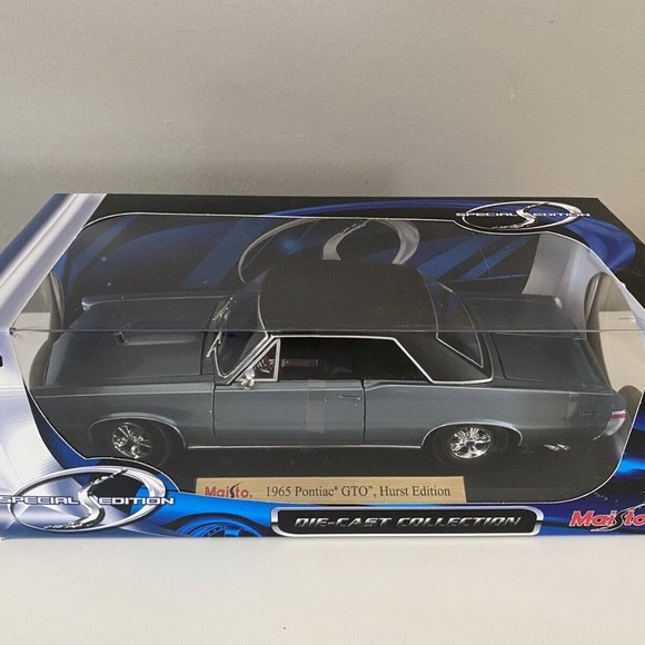 Miniature Maisto 1/18 Pontiac GTO TM Hurst Edition 1965 – Bleue, échelle 1:18